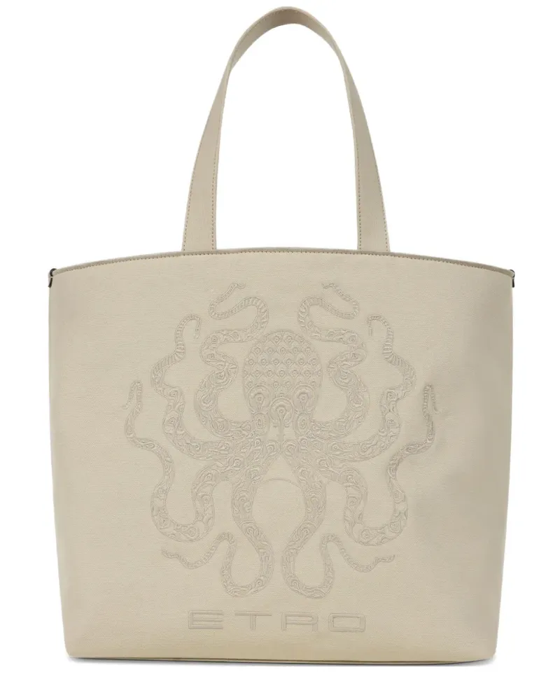 Etro Tote Bag mit Octopus-Stickerei - Nude Nude