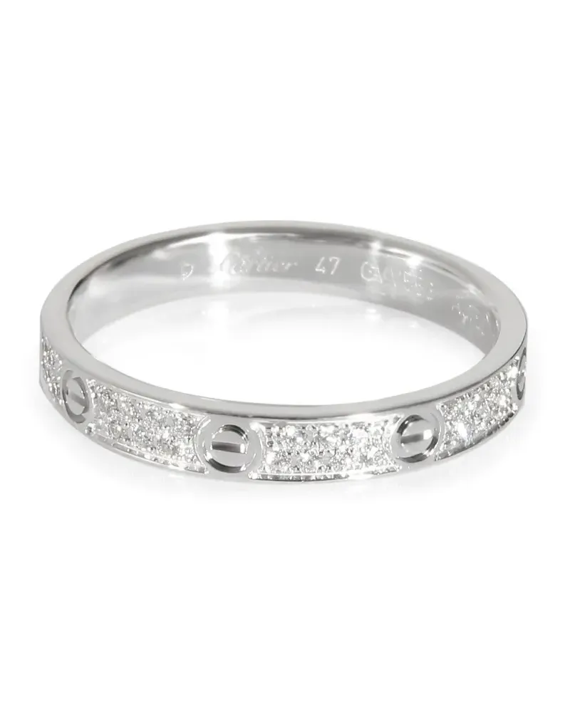 Cartier 18kt Love Weißgoldring mit Diamanten - Silber Silber
