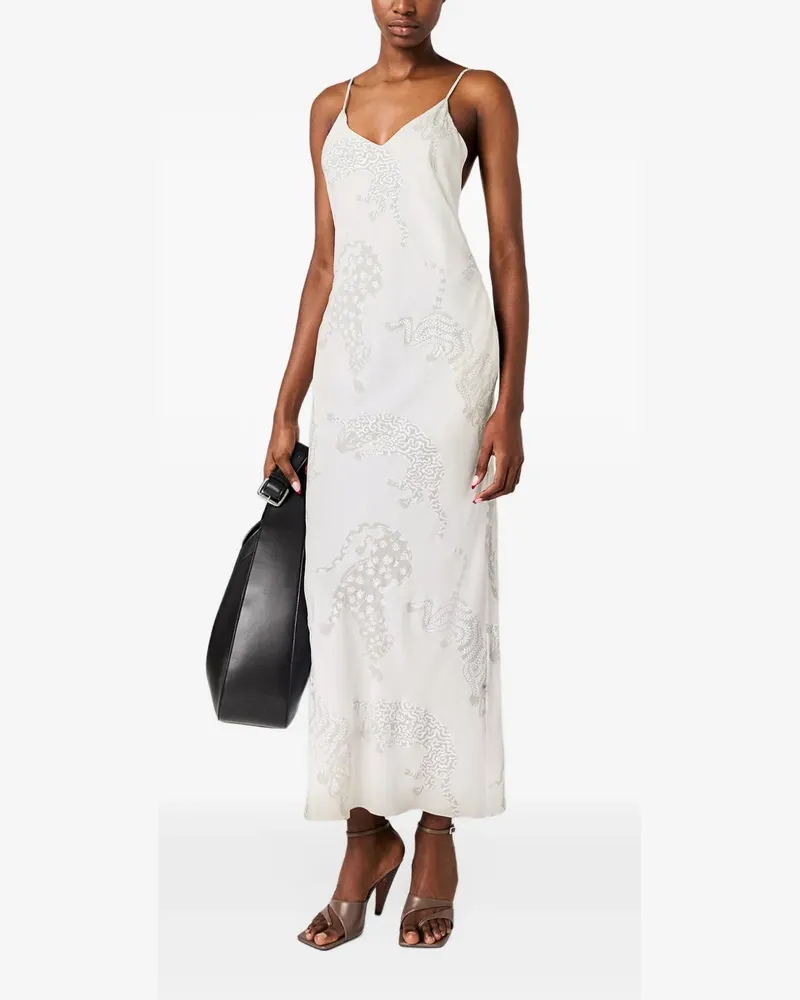 Stella McCartney Ärmelloses Kleid mit Leopardenmuster - Weiß Weiß