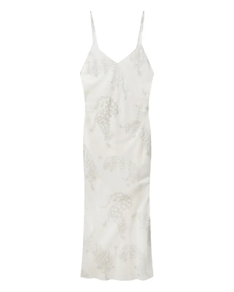 Stella McCartney Ärmelloses Kleid mit Leopardenmuster - Weiß Weiß