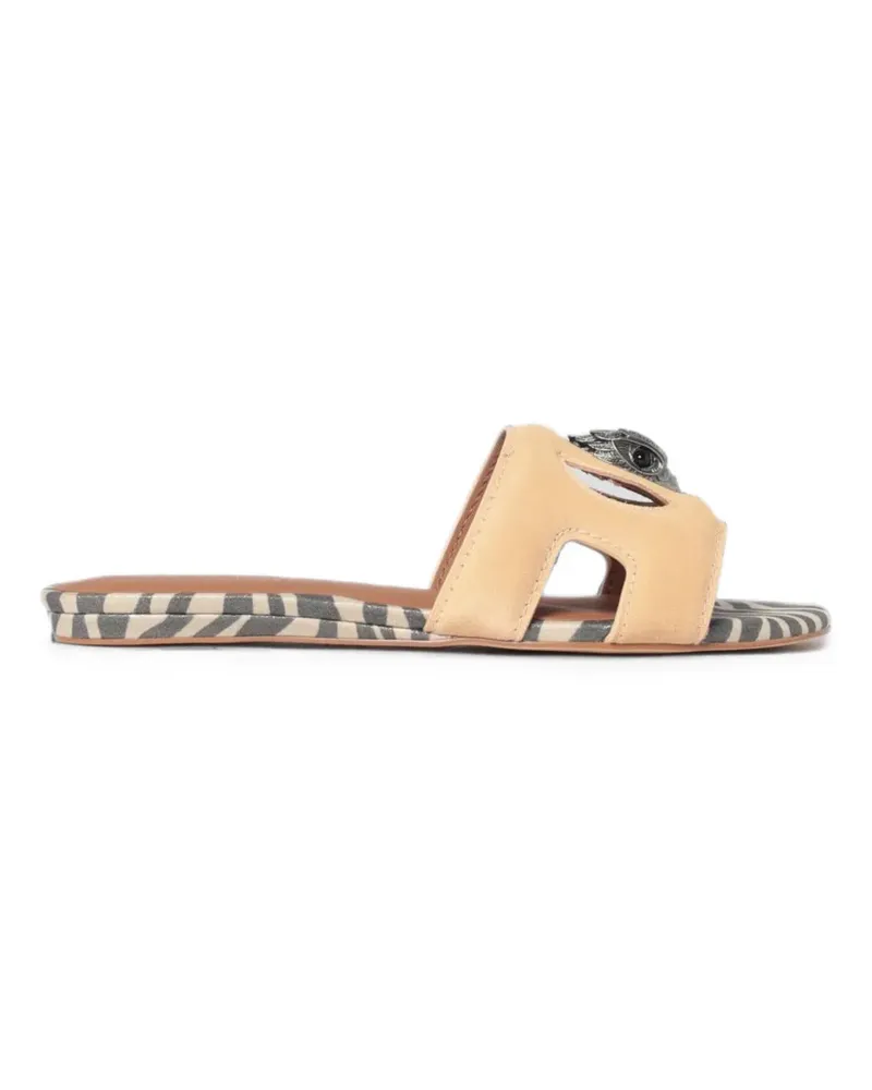 Kurt Geiger Flache Sandalen mit Adlerkopf - Nude Nude