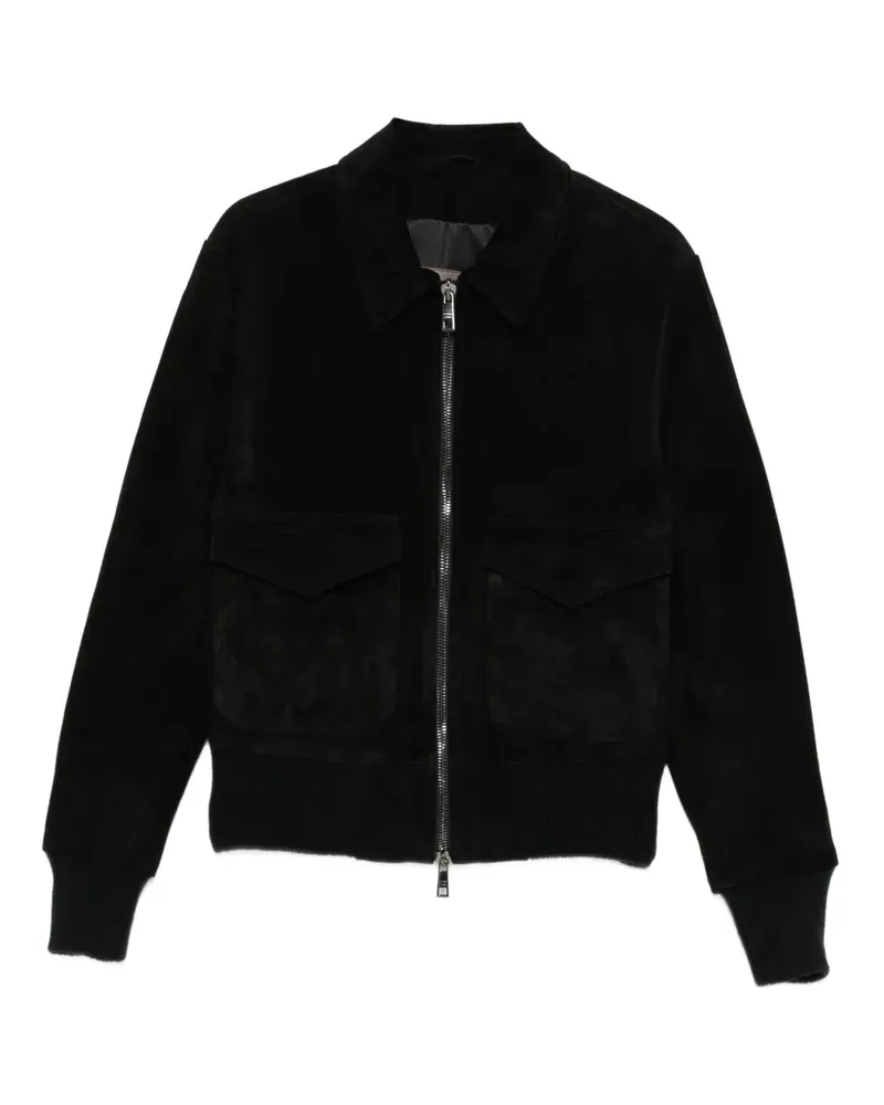Giorgio Brato Wildlederjacke mit Klappentasche - Schwarz Schwarz