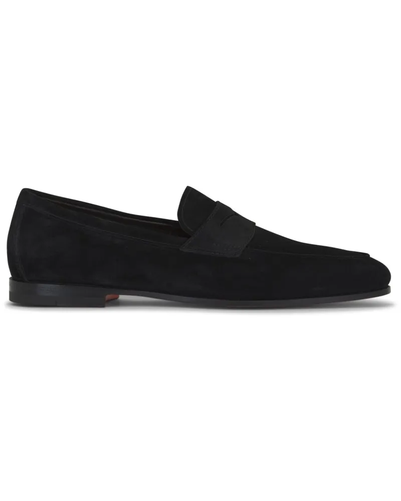 Santoni Penny-Loafer aus Wildleder - Schwarz Schwarz