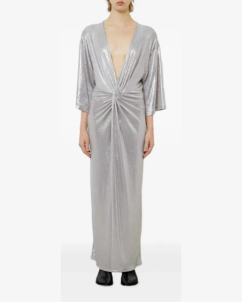 MEIMEIJ twist-detail maxi dress - Grau Grau
