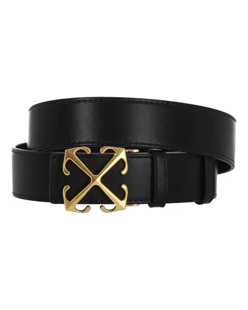 OFF-WHITE signature Arrows motif-buckle leather belt - Schwarz Schwarz