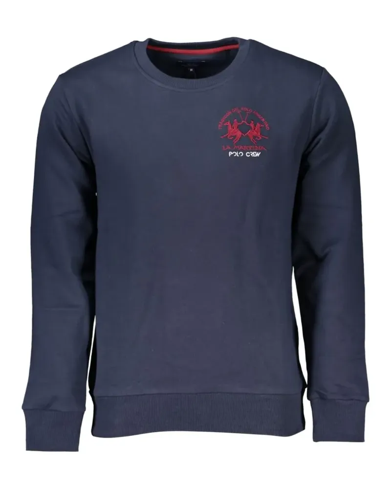 La Martina embroidered-logo cotton sweater - Blau Blau