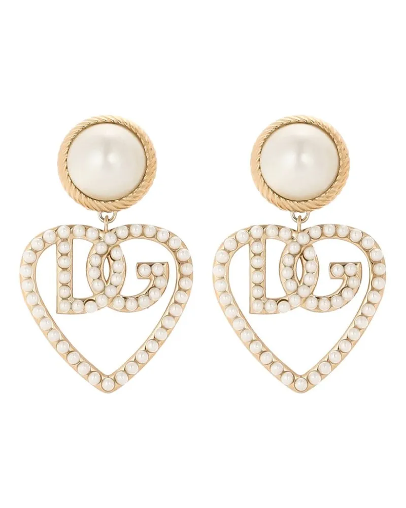 Dolce & Gabbana Ohrringe mit Herzanhänger - Gold Gold
