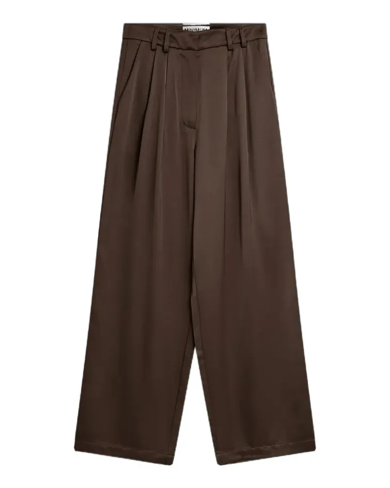 Minimum Lunay pleated high-waisted trousers - Braun Braun