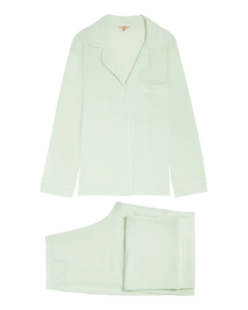 Eberjey piped-trim chest-pocket pyjamas - Grün Grün