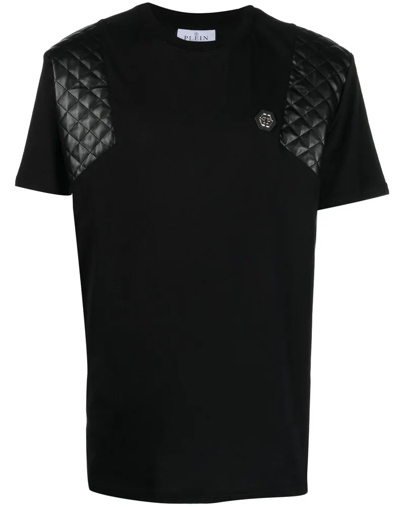 Philipp Plein T-Shirt mit gesteppten Einsätzen - Schwarz Schwarz