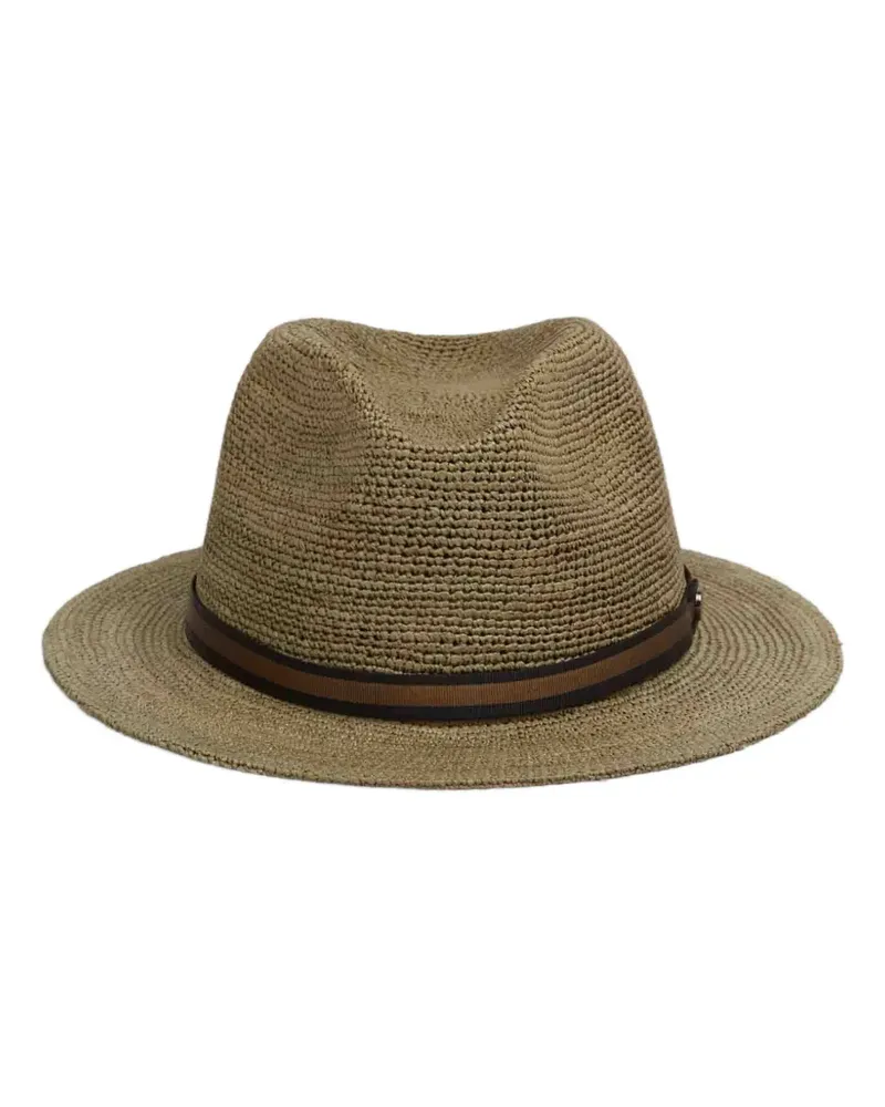 Borsalino Gewebter Fedora mit Ripsbandbesatz - Nude Nude