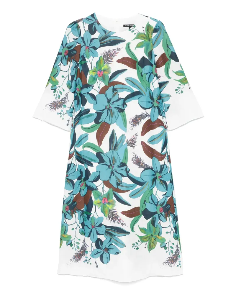 Luisa Cerano Kleid mit Print - Weiß Weiß