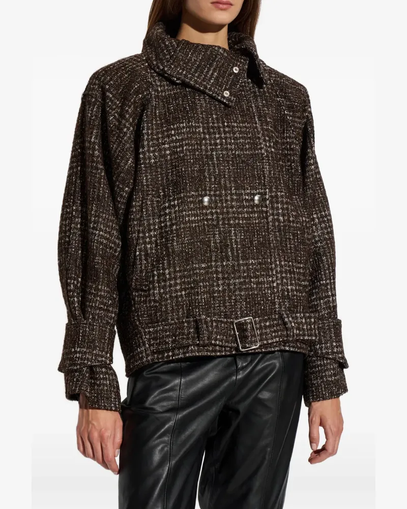 IRO check-pattern belted jacket - Braun Braun