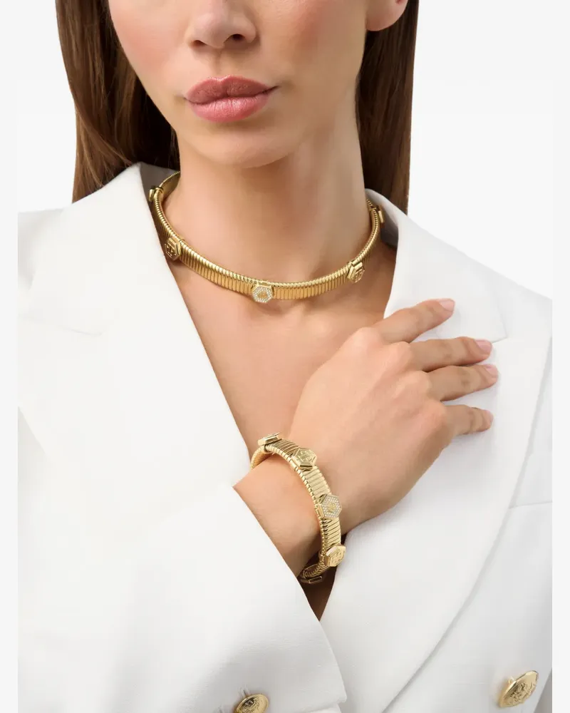 Philipp Plein snake yellow gold bracelet Gold