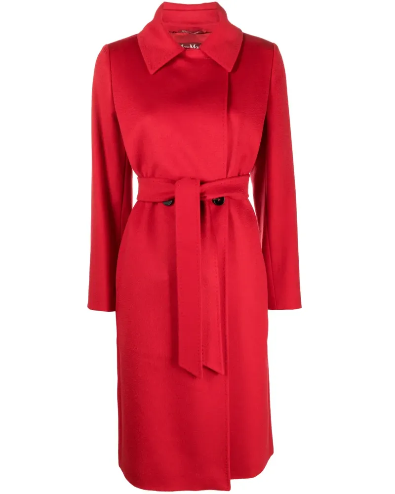Max Mara Doppelreihiger Mantel mit Gürtel - Rot Rot
