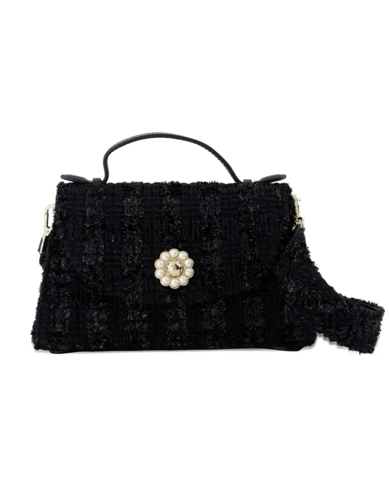 Simone Rocha Valentine Tweed-Mini-Tasche mit Perlenverzierung - Schwarz Schwarz