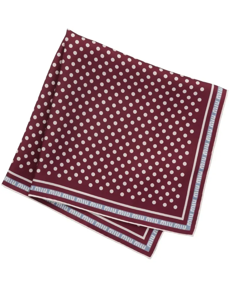 Miu Miu Seidenschal mit Polka Dots - Rot Rot