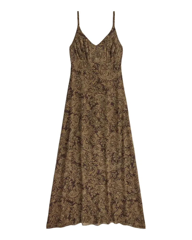 Ralph Lauren Seidenmaxikleid mit Paisley-Print - Braun Braun