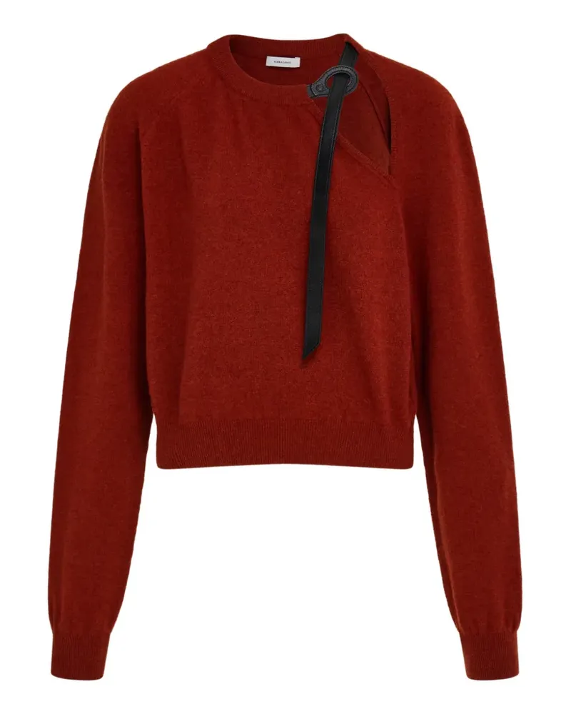 Ferragamo Pullover mit Rundhalsausschnitt und Ausschnitt - Rot Rot