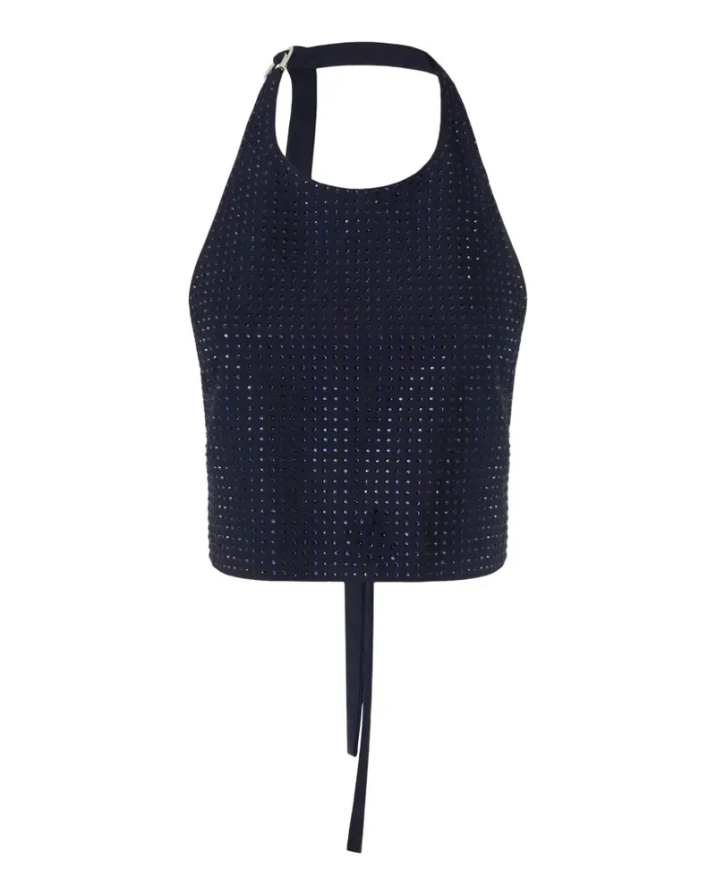 Pinko Neckholder-Oberteil mit Strass - Blau Blau