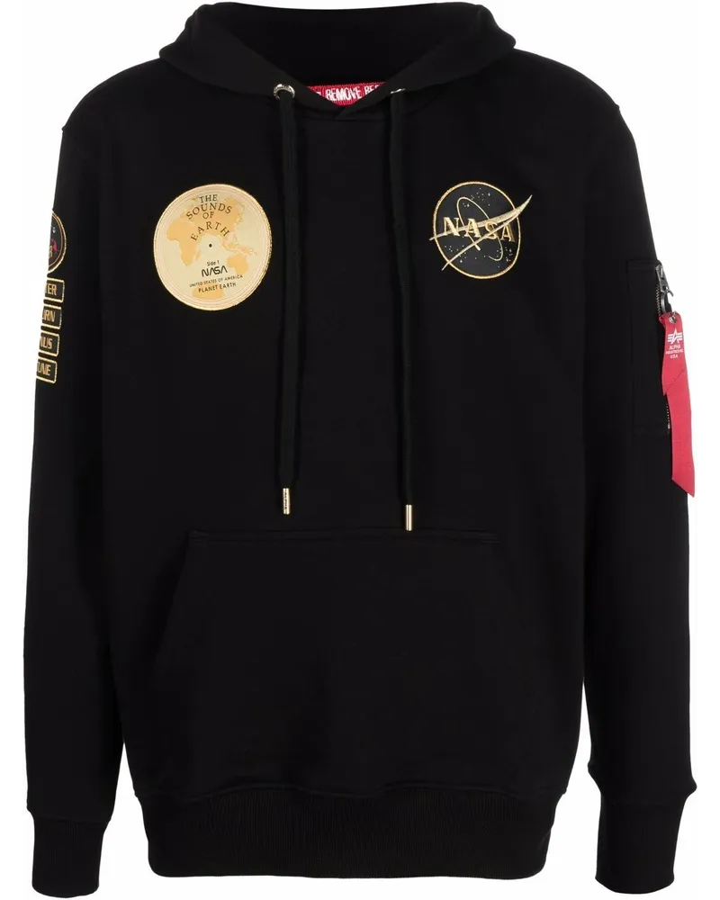 Alpha Industries Hoodie mit Patch-Detail Schwarz