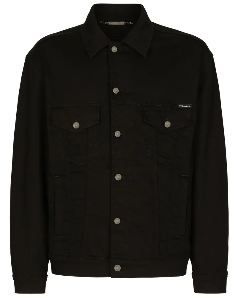 Dolce & Gabbana Jeansjacke mit Knopfleiste - Schwarz Schwarz
