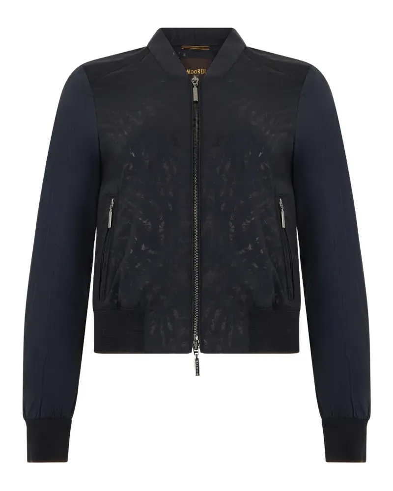MOORER Salon-Mz zebra-print bomber jacket - Schwarz Schwarz