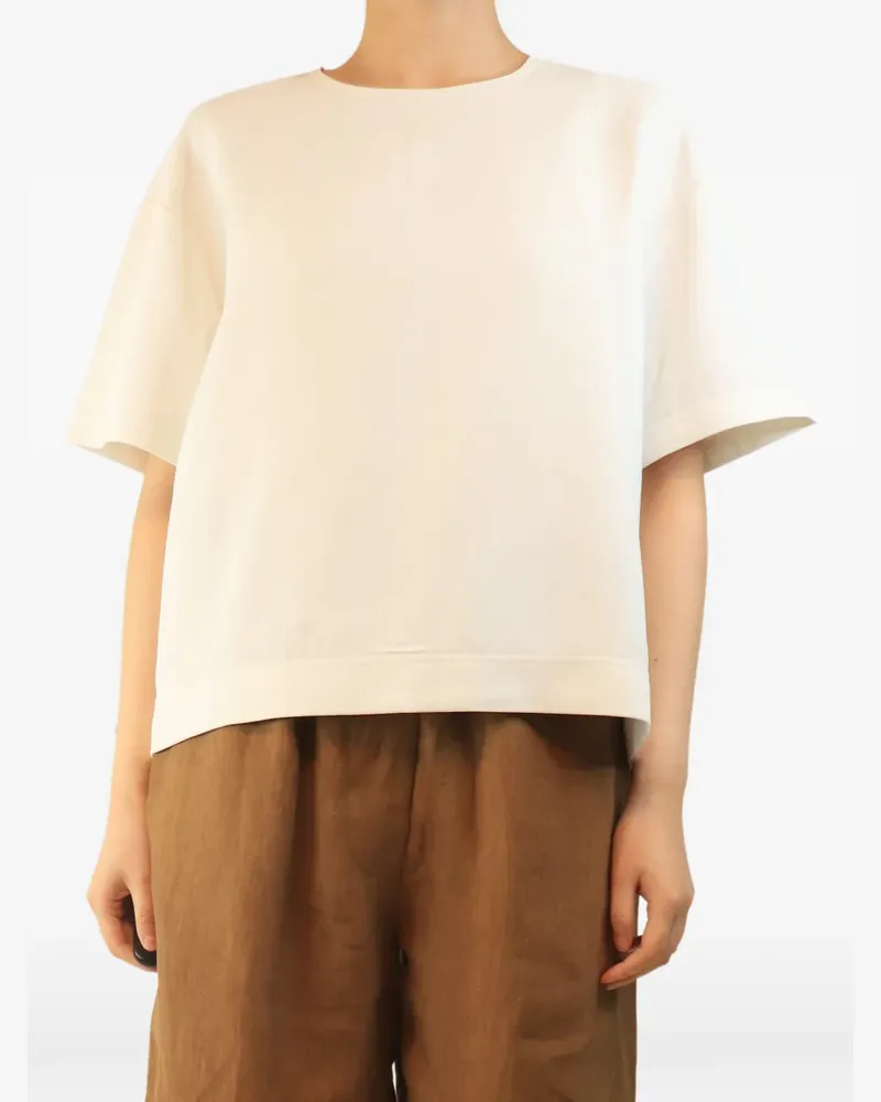 FRANKIE Shop boxy-fit crepe T-shirt - Weiß Weiß