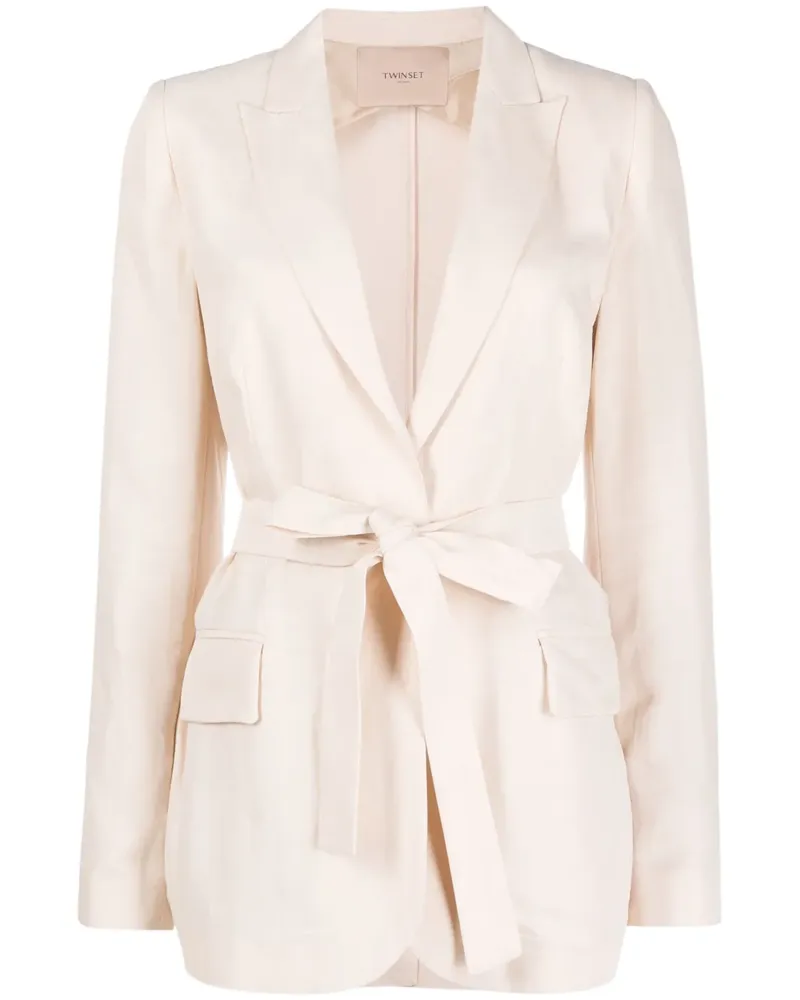 Twin-Set Blazer mit Bindegürtel - Rosa Rosa
