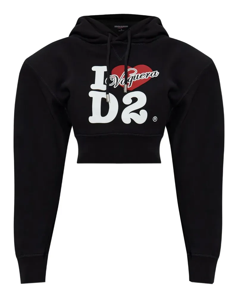 Dsquared2 Hoodie mit grafischem Print - Schwarz Schwarz