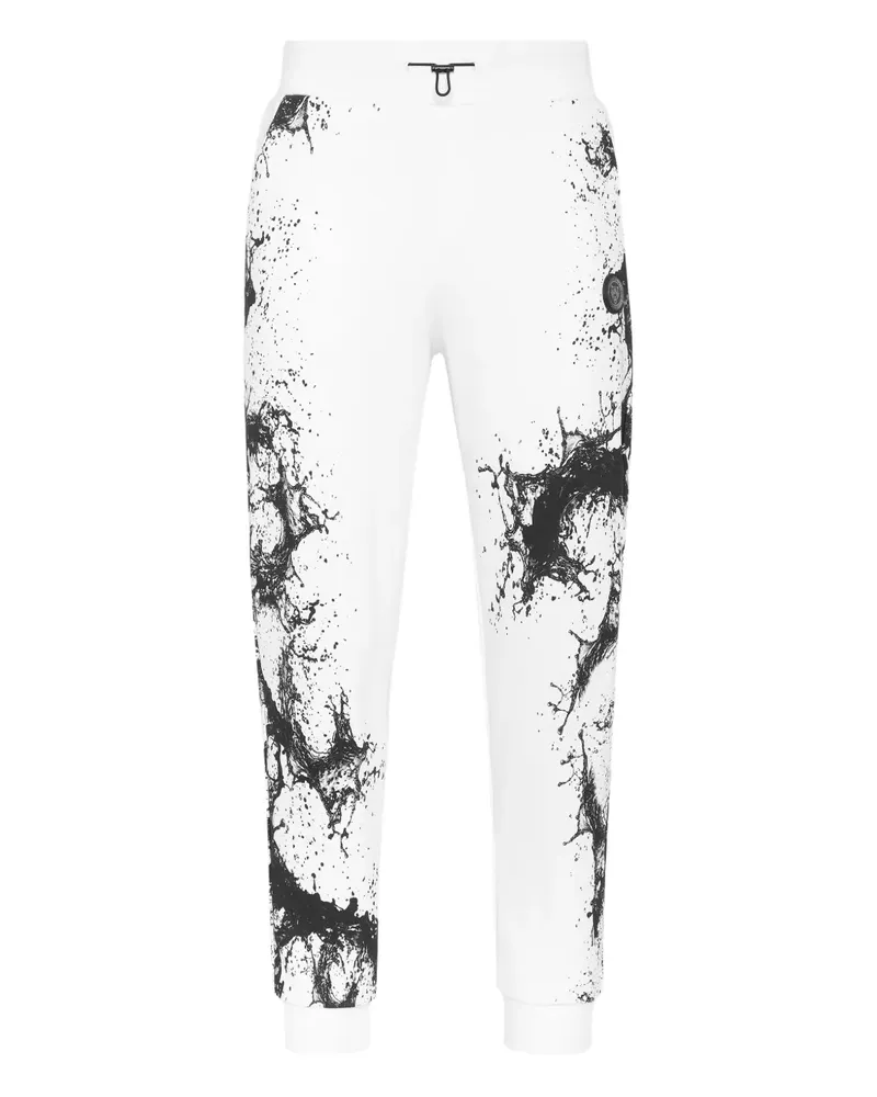Philipp Plein Jogginghose mit Splash-Print - Weiß Weiß