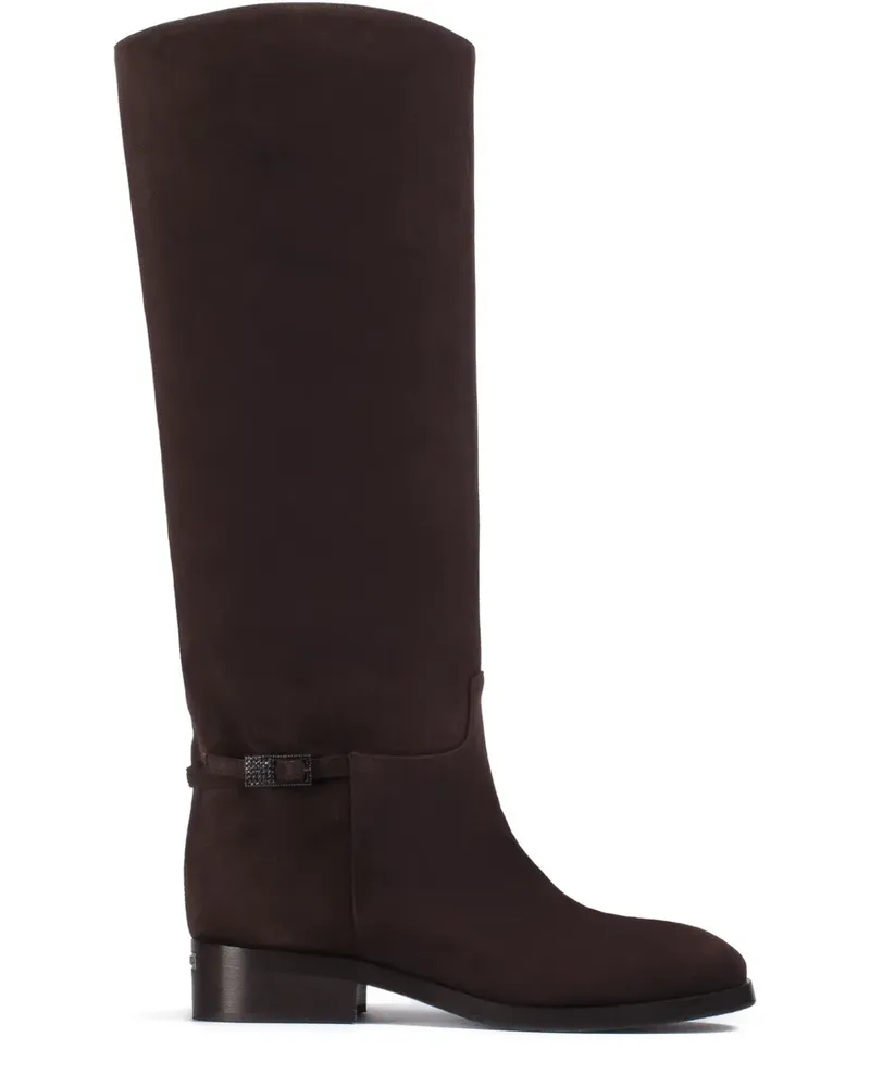 Le Silla Stiefel aus Kalbswildleder - Braun Braun