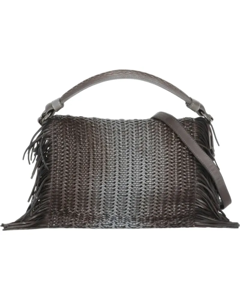 Reptile's House braided fringed tote bag - Braun Braun