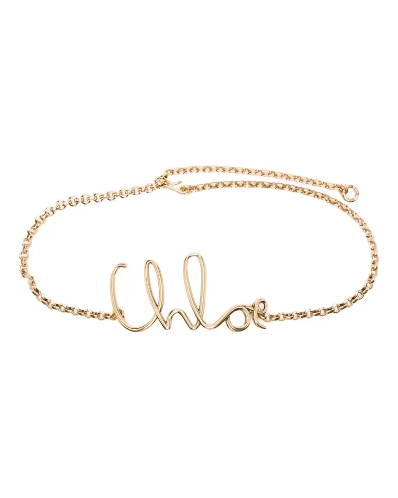 Chloé Kettengürtel mit Logo-Schild - Gold Gold