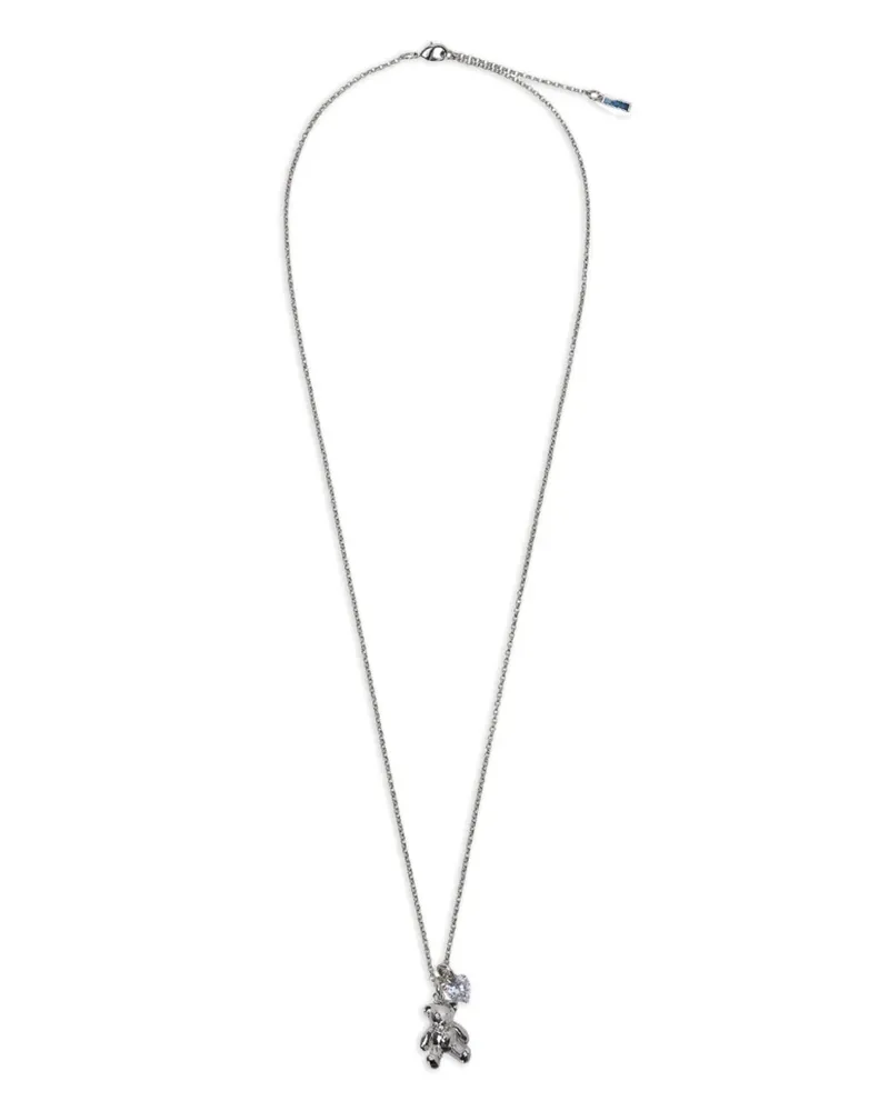 WE 11 DONE Halskette mit Teddy-Anhänger - Silber Silber
