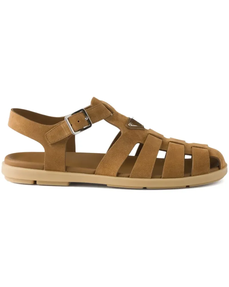 Prada Fisherman-Sandalen aus Wildleder - Braun Braun