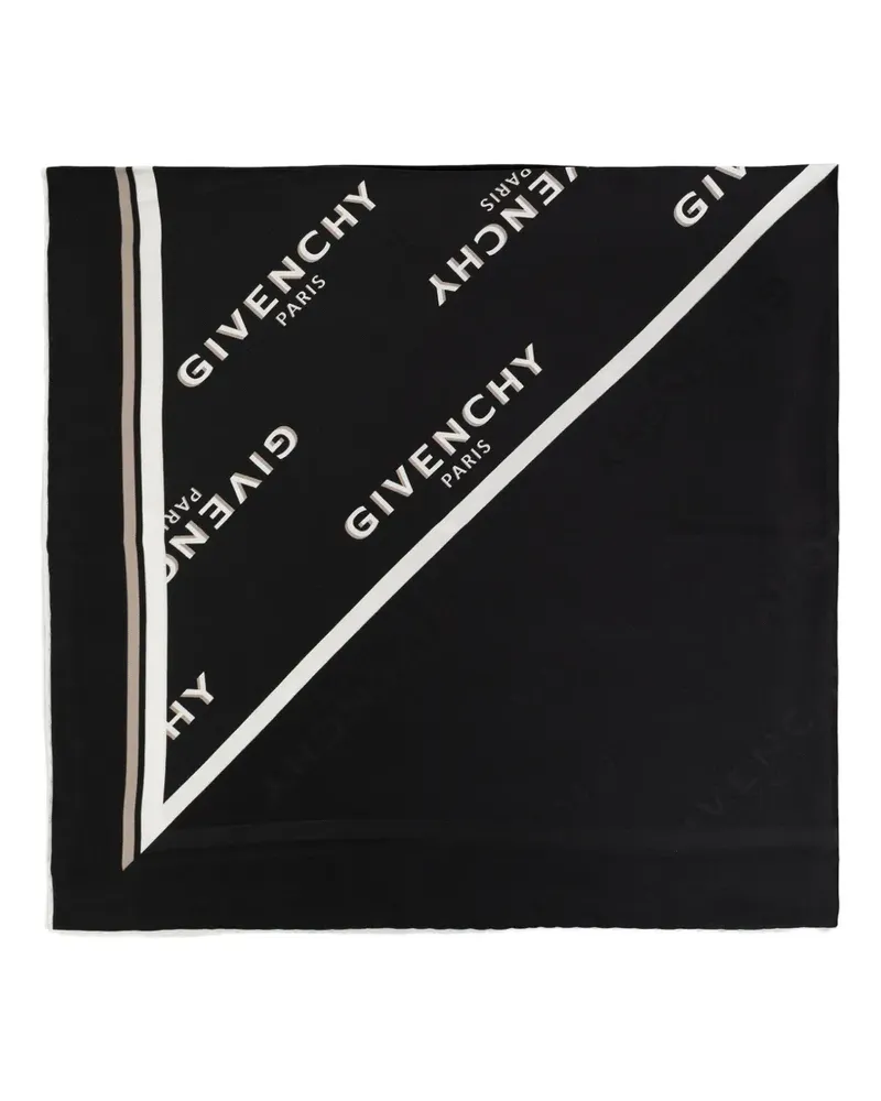 Givenchy logo-print silk scarf - Schwarz Schwarz
