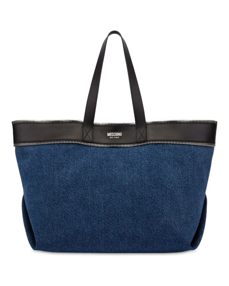 Moschino Shopper mit Denim - Blau Blau