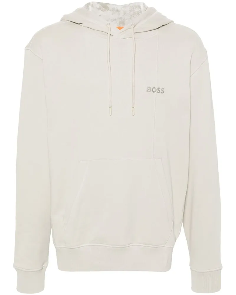 HUGO BOSS Hoodie mit Logo-Stickerei - Nude Nude