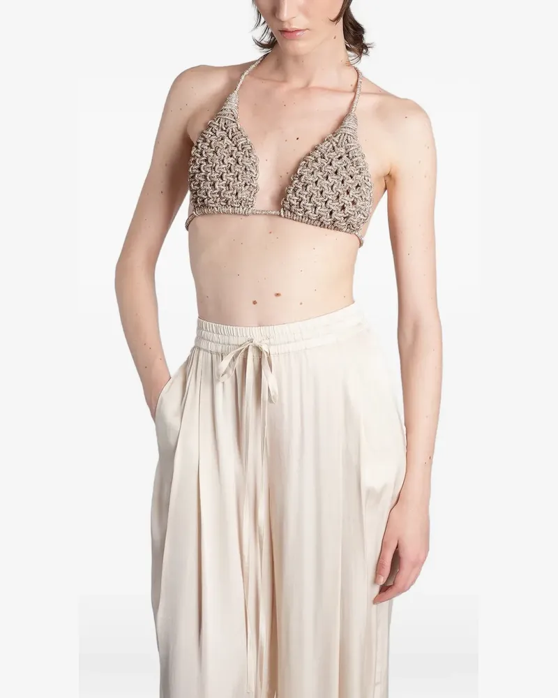 HIBOURAMA Diamond Oberteil mit Kristallverzierung - Nude Nude
