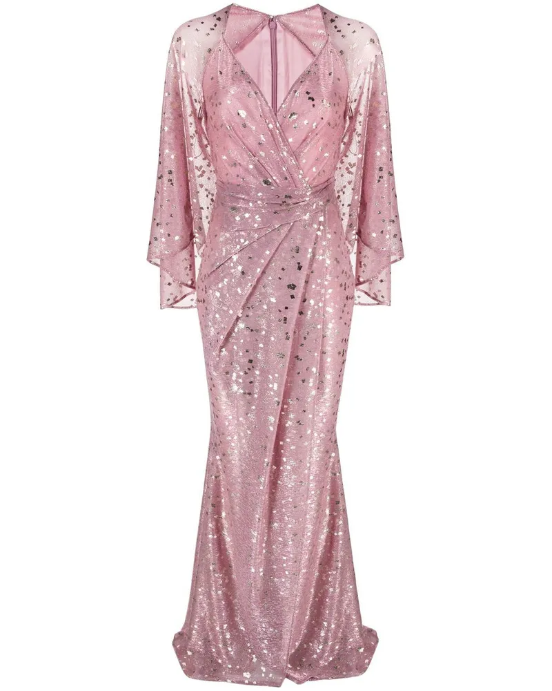 Talbot Runhof Abendkleid mit V-Ausschnitt - Rosa Rosa
