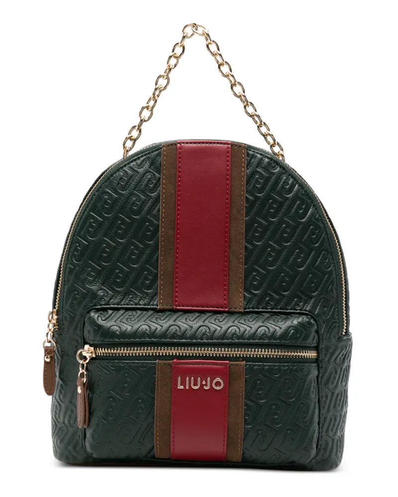 Liu Jo monogram-embossed stripe-detail backpack - Grün Grün