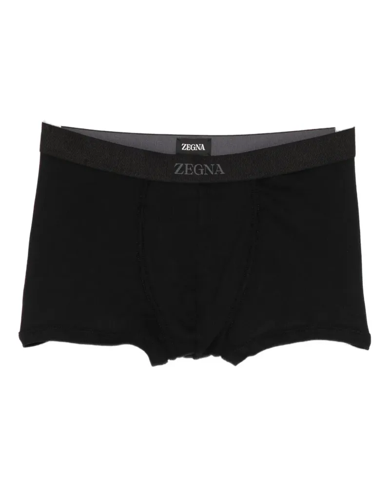 Ermenegildo Zegna logo-waistband trunks - Schwarz Schwarz