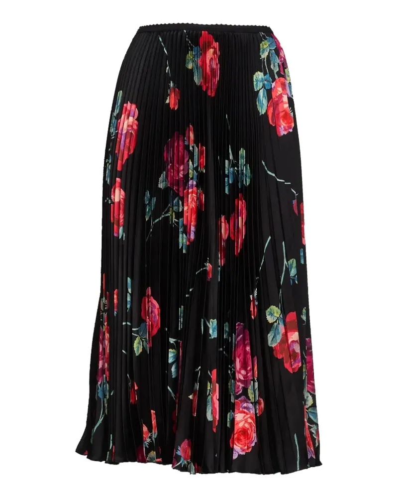 N° 21 pleated floral print skirt - Schwarz Schwarz