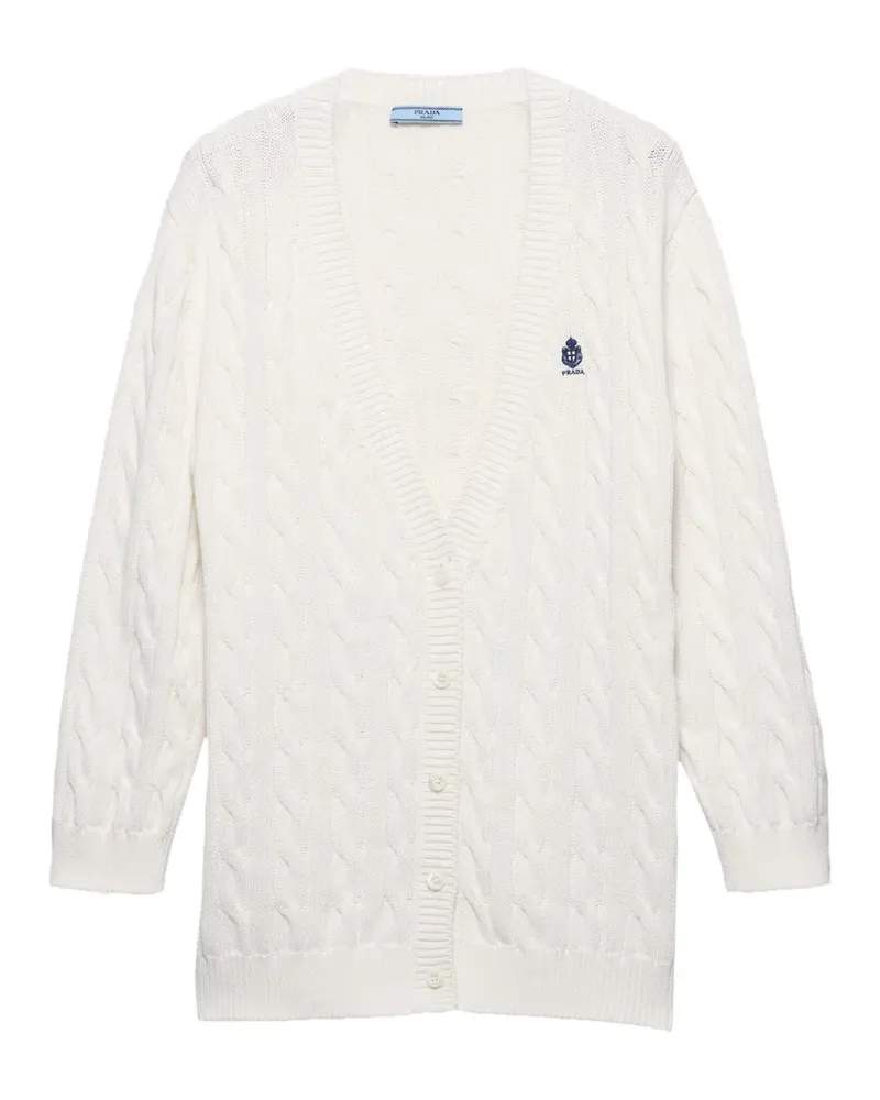 Prada Cardigan mit Zopfmuster - Weiß Weiß