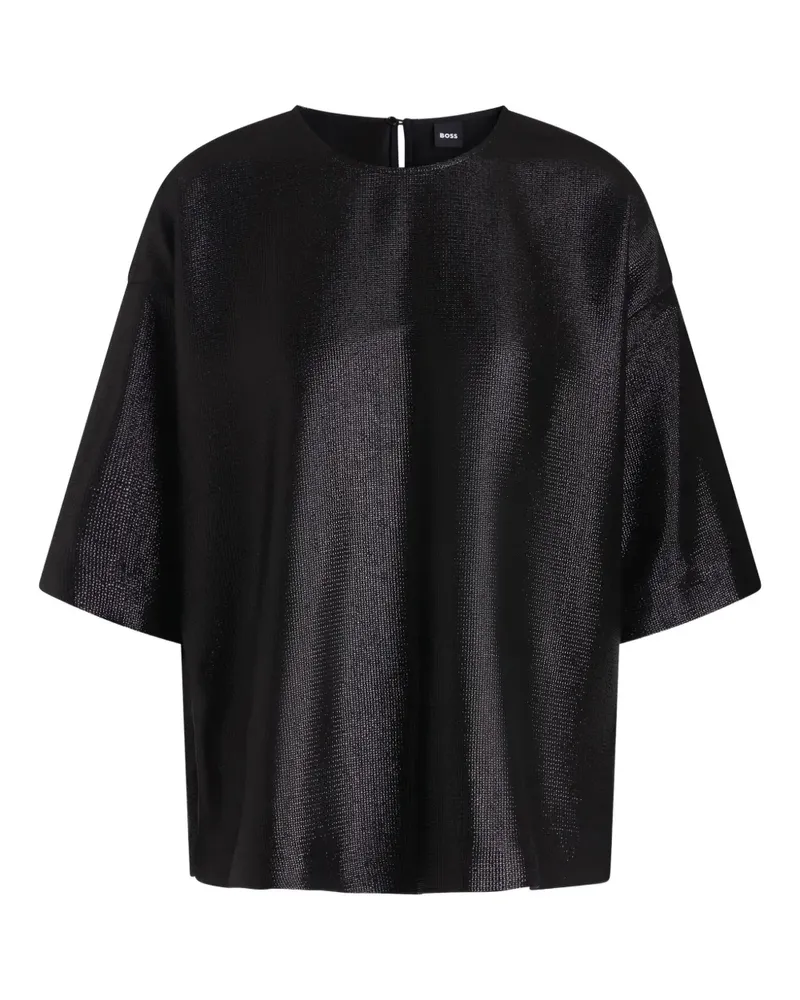 HUGO BOSS Bluse im Metallic-Look - Schwarz Schwarz