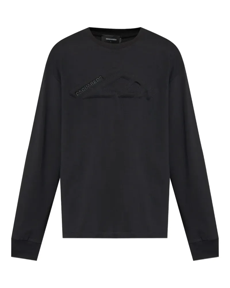 Dsquared2 Langarmshirt mit Logo-Applikation - Schwarz Schwarz