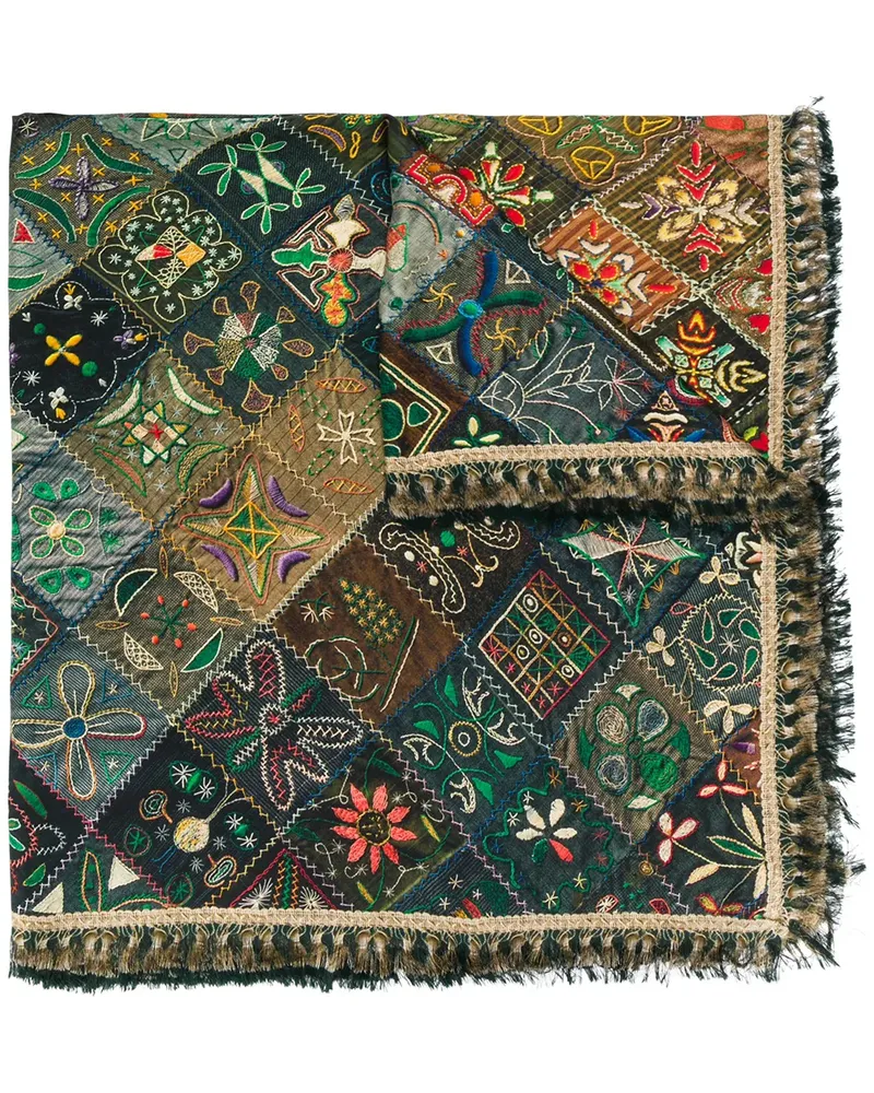 Pierre-Louis Mascia Bestickter Schal - Grün Grün