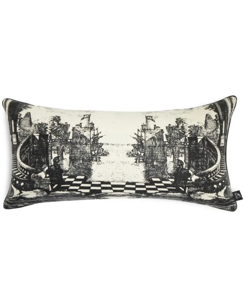 Fornasetti Giardino Settecentesco Kaschmirkissen (60cm x 30cm) - Weiß Weiß