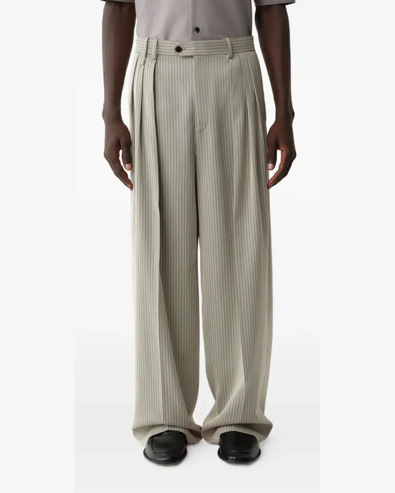 Calvin Klein pinstripe-pattern pleated trousers - Nude Nude